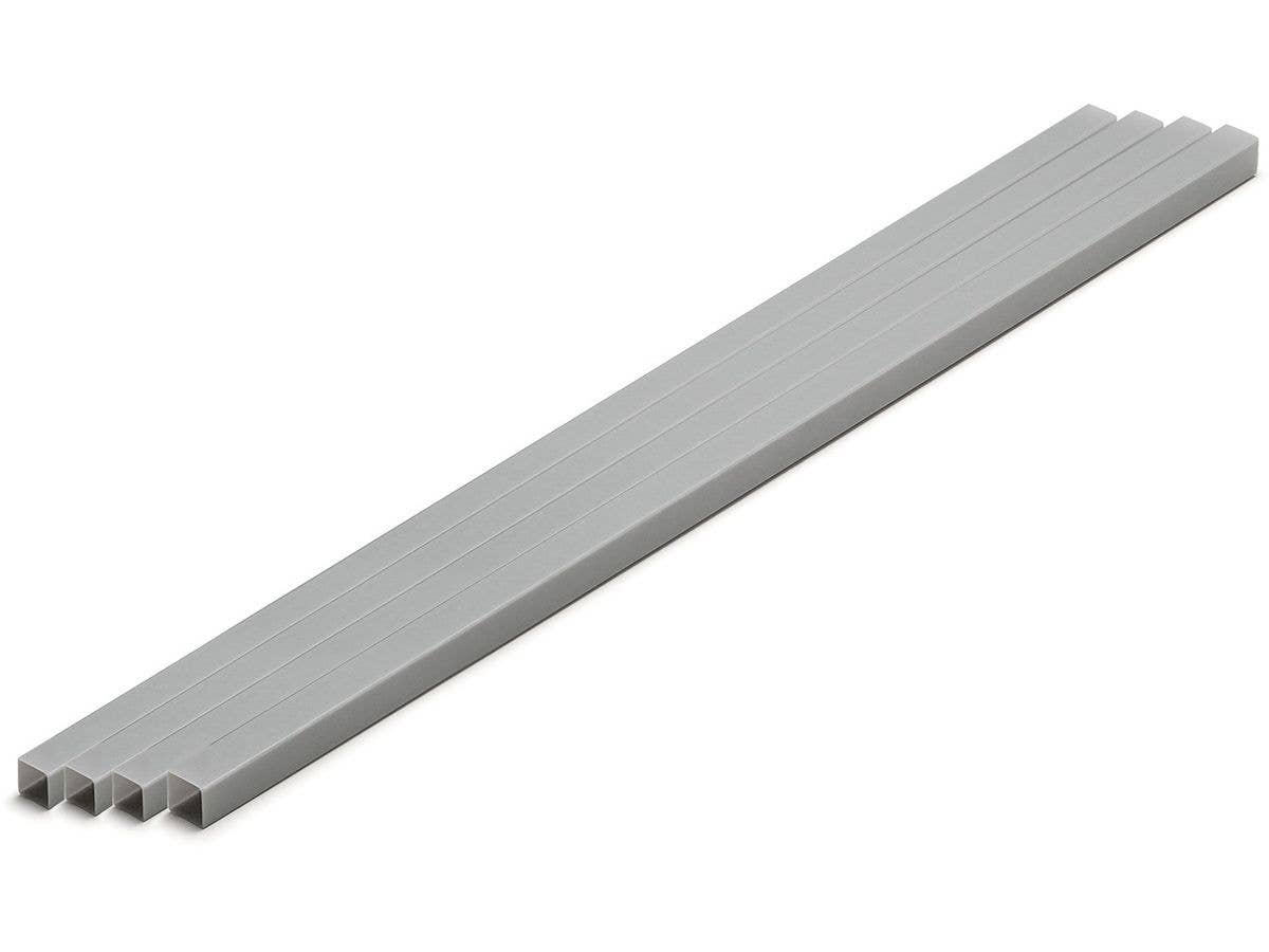 Plastic = Material (Gray) Square Pipe 6 mm 4pcs