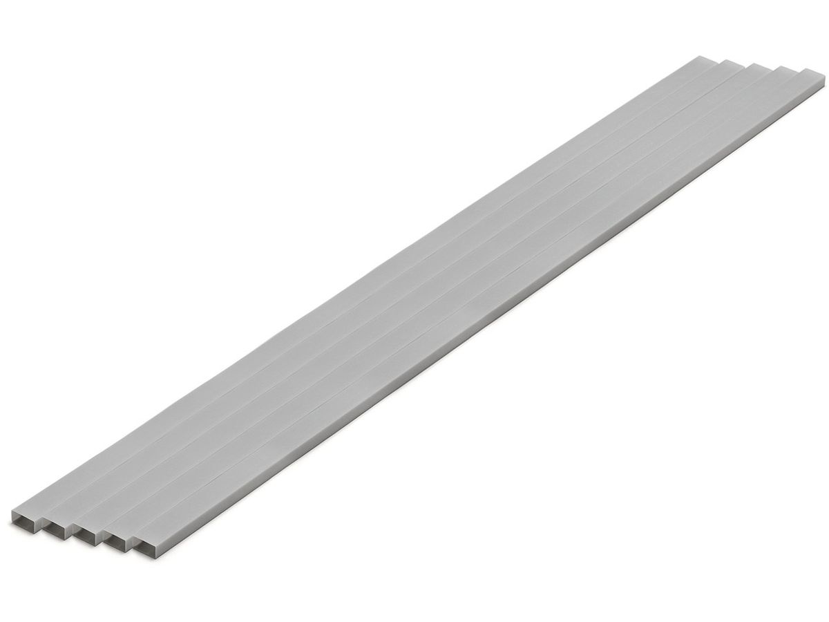 Plastic = Material (Gray) Rectangular Pipe 4 x  8 mm 5pcs