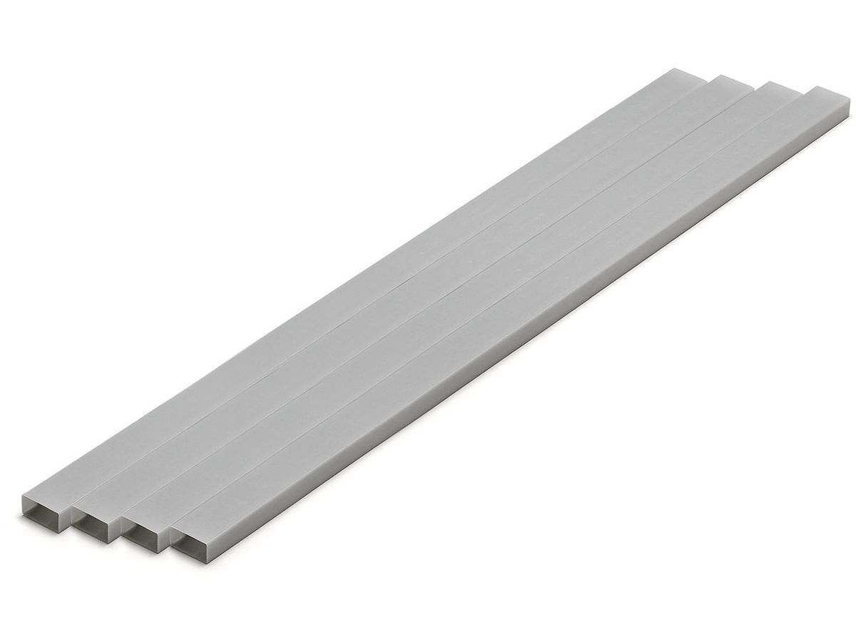 Plastic = Material (Gray) Rectangular Pipe 6 x 12 mm 4pcs