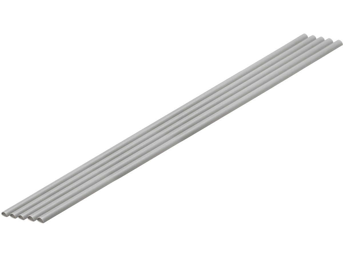 Plastic = Material (Gray) Half Pipe 2 x 4 mm 5pcs