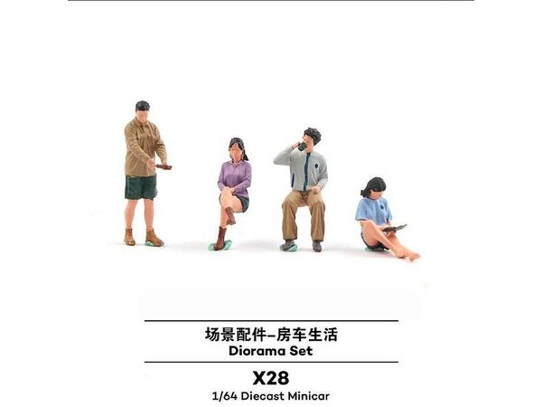 X28 Diorama Accessory Set Outdoor Life Figure Set (4 Figures)