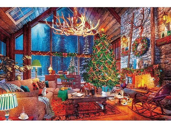 Snowy Night Christmas Living Room 1000pcs (500 x 750mm)