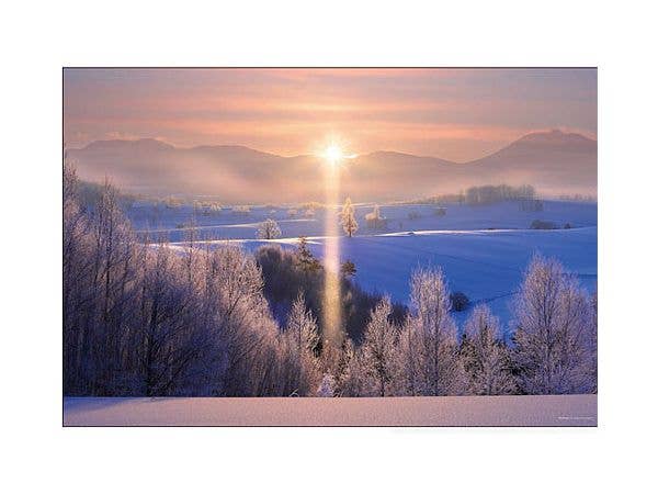 Jigsaw Puzzle Landscape A Miracle of a Silver World: Sparkling Sun Pillars (Hokkaido) 1000pcs (50 x 75cm)