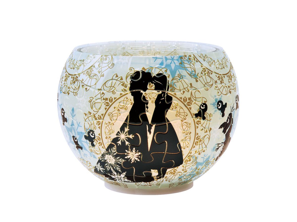 Lamp Shade Puzzle: Silhouette -Anna & Elsa- 80pcs (Diameter 10cm x Height 7cm)