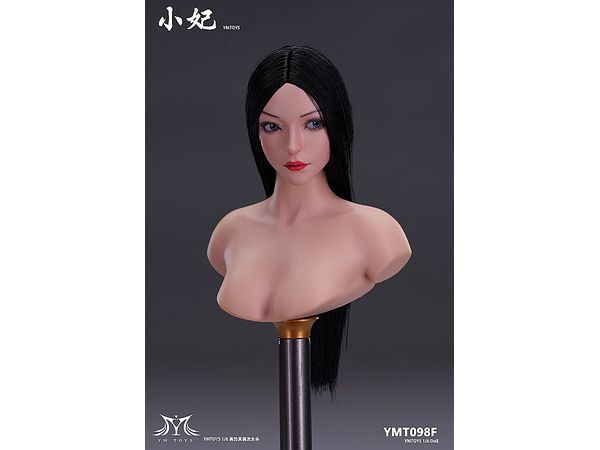 Asian Female Head / Movable Eyes F (Black Straight Long Hair)