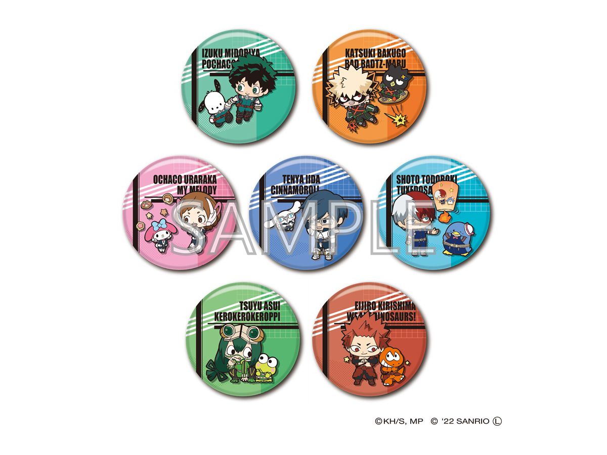 My Hero Academia x Sanrio characters: Trading Can Badge B (Class 1-A) 1Box (7pcs)
