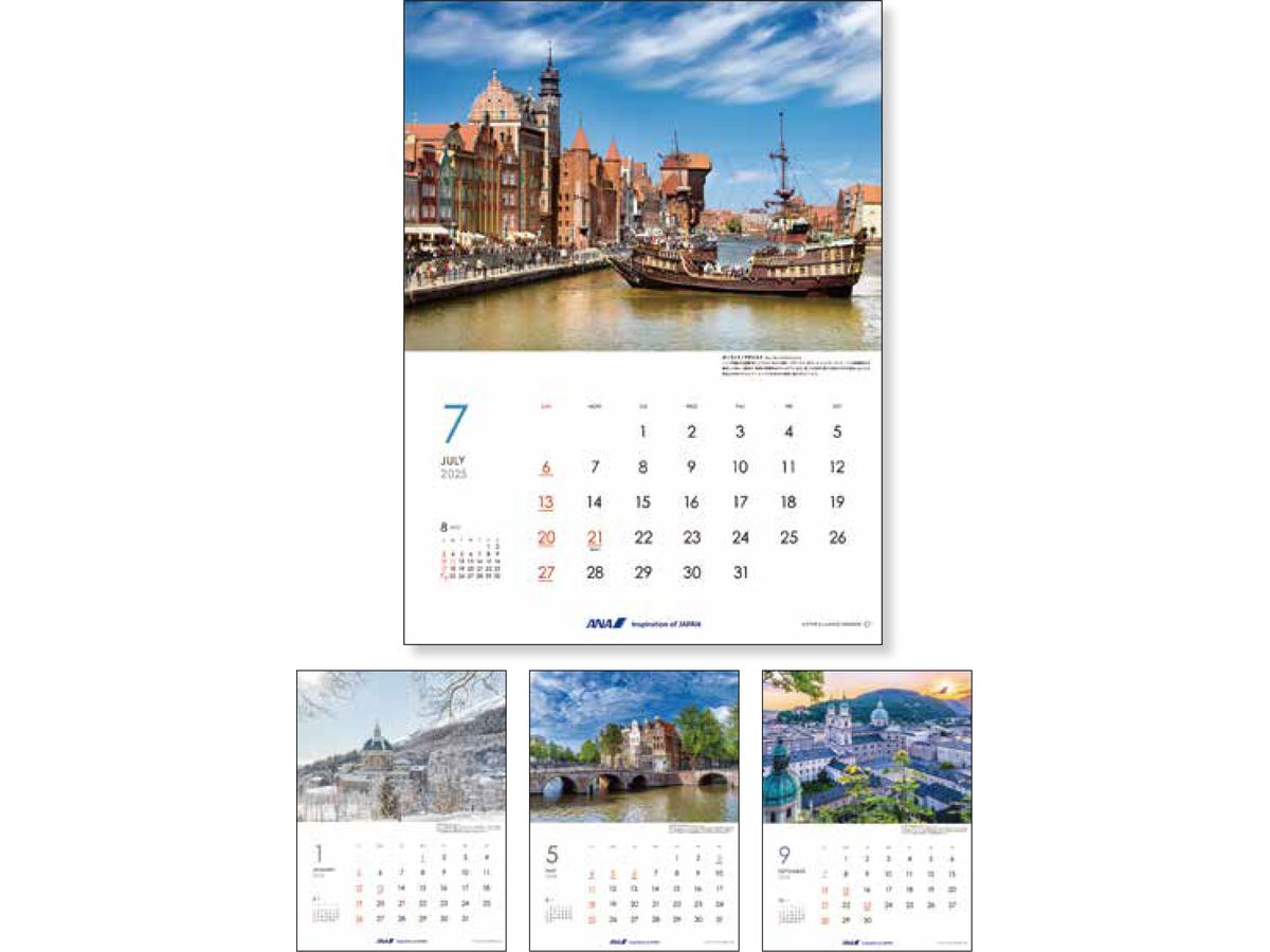 2025 Wall Hanging ANA Graphic Gallery Calendar Ancient Capitals Of Europe