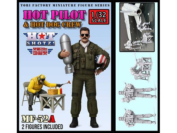 Modern Hot Shot Pilot & Hot Dog Crew Set (2 figures)